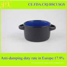 300ml Ceramic Bowl with Double Holders, Stoneware Soup Bowl